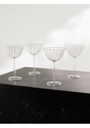 Sophie Lou Jacobsen - Cosmo Set Of Four Fluted Glass Champagne Coupes - Neutrals - One size