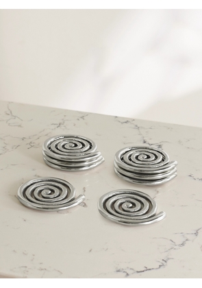 Sophie Lou Jacobsen - + Etagere Spiral Set Of Eight Nickel-plated Coasters - Silver - One size