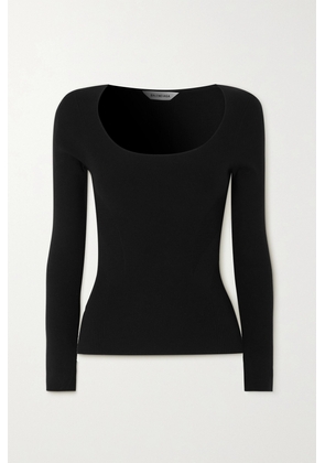 Balenciaga - Ribbed Stretch Modal-blend Jersey Top - Black - XS,S,M,L