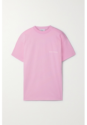 Balenciaga - Embroidered Cotton-jersey T-shirt - Pink - XXS,XS,S,M,L