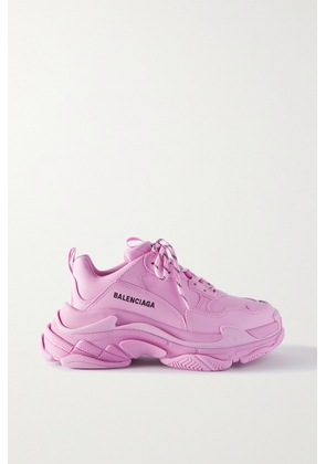 Balenciaga - Triple S Logo-embroidered Leather, Nubuck And Mesh Sneakers - Pink - IT35,IT36,IT37,IT38,IT39,IT40,IT41