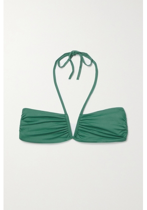 Skin - The Portia Reversible Recycled Halterneck Bikini Top - Green - x small,small,medium,large,x large