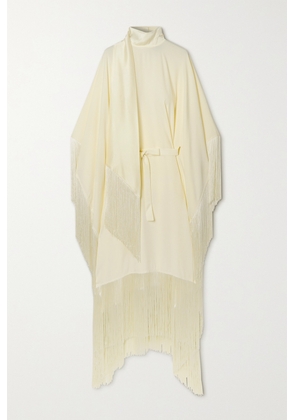 Taller Marmo - Mrs Ross Belted Fringed Crepe Kaftan - Ivory - One size