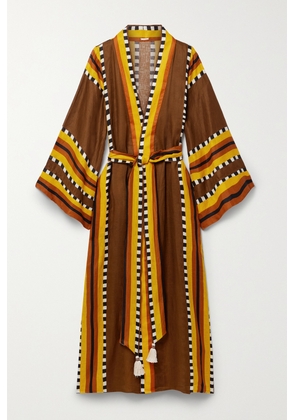 Johanna Ortiz - + Net Sustain Karibu Printed Linen Robe - Yellow - small,medium,large