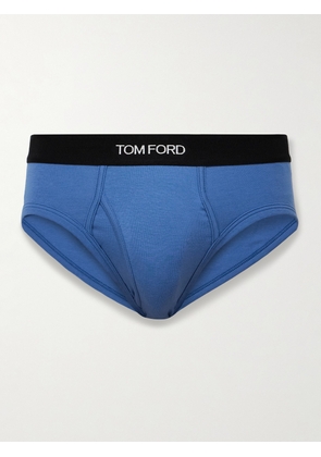 TOM FORD - Stretch-Cotton Briefs - Men - Blue - S