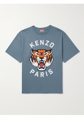 KENZO - Lucky Tiger Logo-Print Cotton-Jersey T-Shirt - Men - Blue - XS
