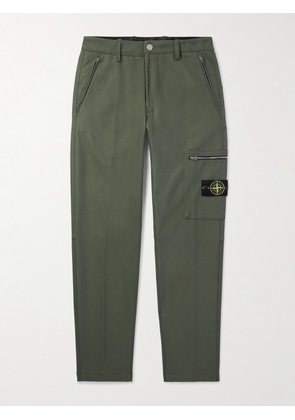 Stone Island - Slim-Fit Straight-Leg Logo-Appliquéd Cotton-Blend Twill Trousers - Men - Green - UK/US 28