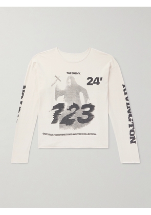 RRR123 - Theater Cropped Logo-Print Cotton-Jersey T-Shirt - Men - Neutrals - S