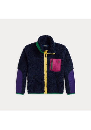 Colour-Blocked Teddy Fleece Jacket
