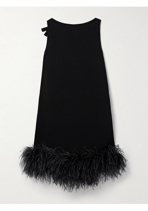 Valentino Garavani - Feather-trimmed Crepe Mini Dress - Black - IT36,IT38,IT40,IT42,IT44,IT46