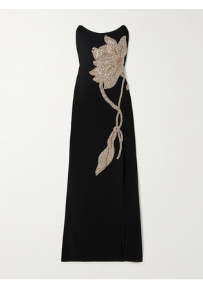 Costarellos - Cara Strapless Embellished Crepe Gown - Black - FR34,FR36,FR38,FR40,FR42,FR44