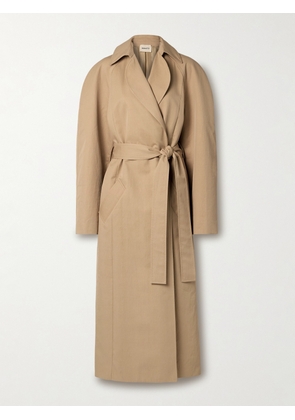 KHAITE - Roth Belted Cotton-blend Twill Coat - Brown - US2,US4,US6