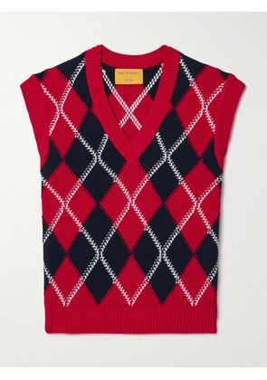 Guest In Residence - Argyle Cotton-jacquard Vest - Multi - x small,small,medium,large,x large