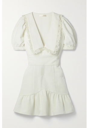 LoveShackFancy - Jonnie Lace-trimmed Crepe-jacquard Mini Dress - White - US00,US0,US2,US4,US6,US8,US10,US12,US14