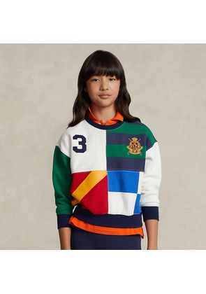 Colour-Blocked Crest Fleece Sweatshirt
