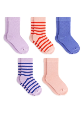 Cotton Socks Set of 5 - Purple