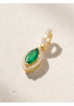 SHAY - Halo Clip 18-karat Gold, Emerald And Diamond Pendant - One size