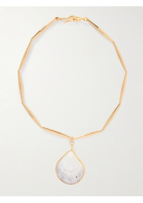 TOHUM - Lumia Helia Gold-plated Shell Necklace - Cream - One size