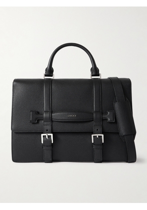 Gucci - Logo-Detailed Full-Grain Leather Briefcase - Men - Black