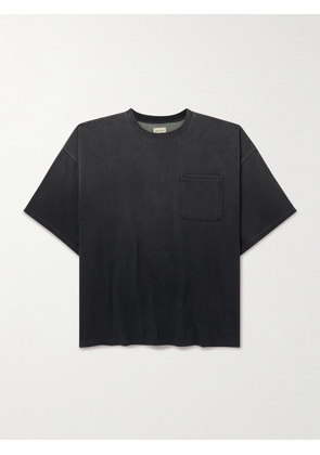 KAPITAL - Distressed Printed Two-Tone Cotton-Jersey T-Shirt - Men - Green - 1