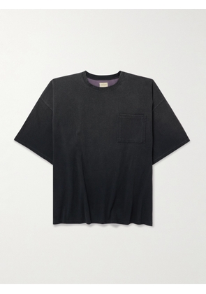 KAPITAL - Distressed Printed Two-Tone Cotton-Jersey T-Shirt - Men - Purple - 1