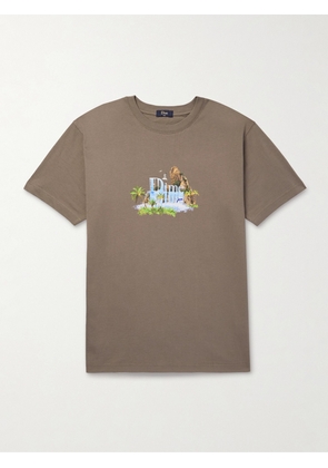 DIME - Classic Waterfall Logo-Print Cotton-Jersey T-Shirt - Men - Brown - S