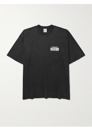 VETEMENTS - Logo-Print Cotton-Jersey T-Shirt - Men - Black - XS