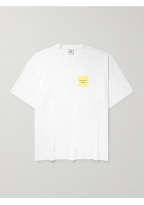 VETEMENTS - Logo-Print Cotton-Jersey T-Shirt - Men - White - XS
