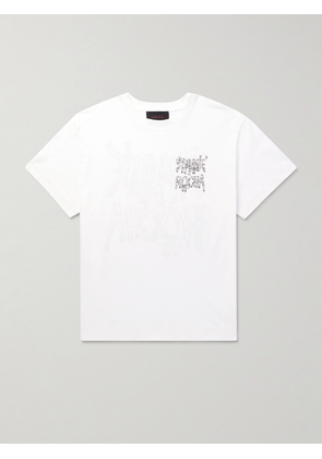 Simone Rocha - Ribbon Logo-Print Cotton-Jersey T-Shirt - Men - White - XS