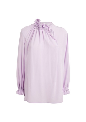 Victoria Beckham Silk Ruffle-Trim Blouse