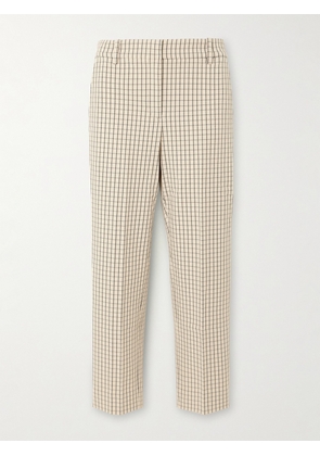 TORY SPORT - Checked Cropped Twill Tapered Pants - Neutrals - US0,US2,US4,US6,US8,US10,US12