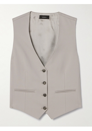 WARDROBE.NYC - Cropped Grain De Poudre Wool Vest - Gray - xx small,x small,small,medium,large,x large