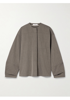Co - Oversized Mélange Twill Shirt - Brown - x small,small,medium,large,x large