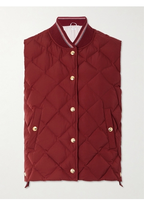 Thom Browne - Striped Wool Blend-trimmed Quilted Shell Down Gilet - Red - IT38,IT40,IT42,IT44