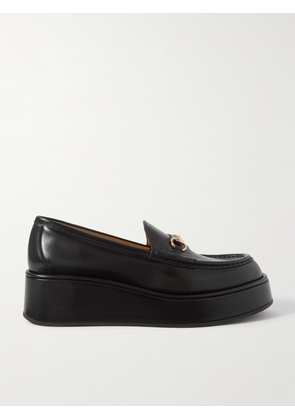 Gucci - Ilde Horsebit-embellished Leather Platform Loafers - Black - IT37,IT38,IT39,IT40