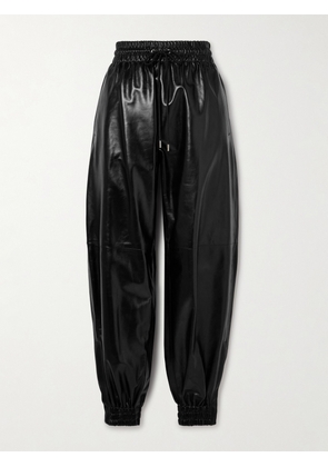 Salon 1884 - Toda Leather Tapered Track Pants - Black - FR34,FR36,FR38