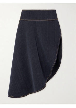 Alaïa - Asymmetric Wool-twill Midi Skirt - Blue - FR34,FR36,FR38,FR40,FR42