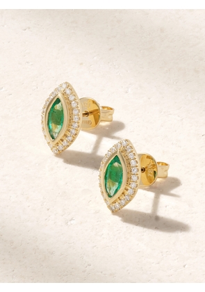 SHAY - Halo 18-karat Gold, Emerald And Diamond Earrings - One size