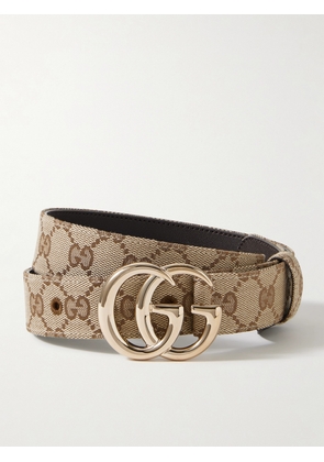 Gucci - Gg Marmont Printed Coated-canvas Belt - Neutrals - 75,80,85,90,95