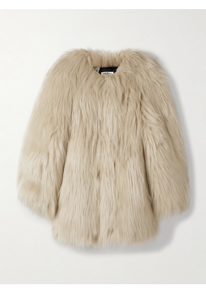SAINT LAURENT - Oversized Faux Fur Coat - Neutrals - FR38