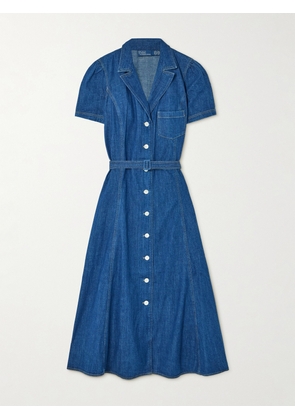 Polo Ralph Lauren - Hampton Belted Denim Midi Dress - Blue - US0,US2,US4,US6,US8,US10,US12