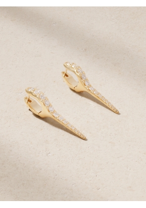 Melissa Kaye - Lola Needle Small 18-karat Gold Diamond Hoop Earrings - One size