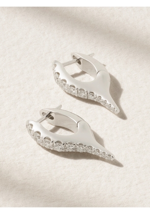 Melissa Kaye - Lola Needle Mini 18-karat White Gold Diamond Hoop Earrings - One size