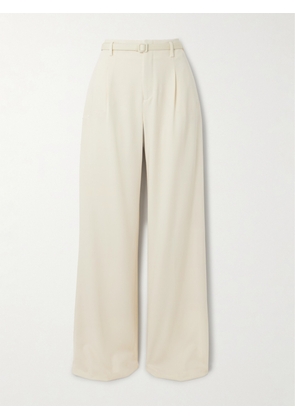 Ralph Lauren Collection - Acklie Belted Pleated Wool Wide-leg Pants - Cream - US0,US2,US4,US6,US8,US10,US12