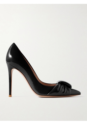 Gianvito Rossi - 95 Gathered Glossed-leather Pumps - Black - IT36,IT36.5,IT37,IT37.5,IT38,IT38.5,IT39,IT39.5,IT40,IT41