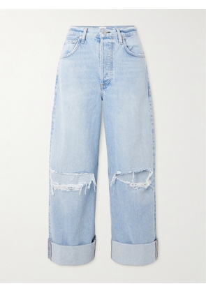 Citizens of Humanity - Ayla Distressed Recycled Stretch Boyfriend Jeans - Blue - 23,24,25,26,27,28,29,30,31,32