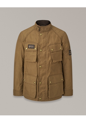 Belstaff Long Way Up Field Jacket Men's Dry Waxed Cotton Dark Green Size UK 44