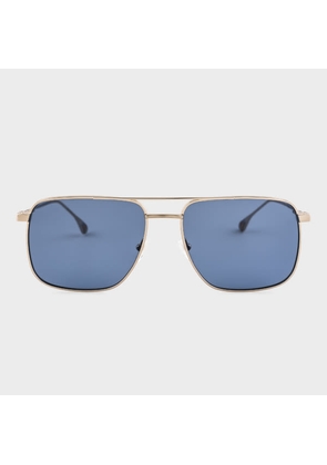 Paul Smith TBC Blue and Gold 'Halsey' Sunglasses Multicolour