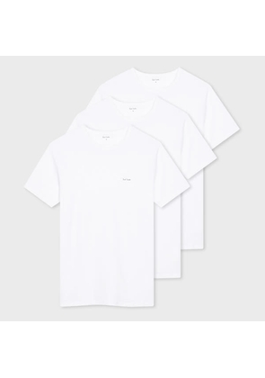 Paul Smith White Organic Cotton Logo Lounge T-Shirts Three Pack
