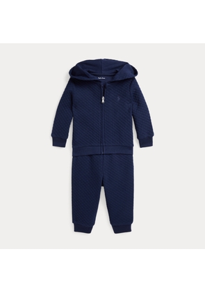 Quilted Full-Zip Hoodie and Trouser Set